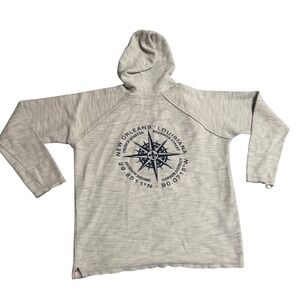 Vineyard Crew Hoodie Pullover Grey Compass Graphic Raglan Sleeve Size M